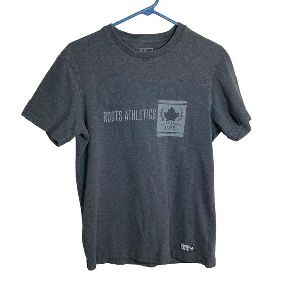Roots Canada T-Shirt Mens XS Gray Heavyweight Crewneck Athletic Equipment 1973 - Picture 1 of 9